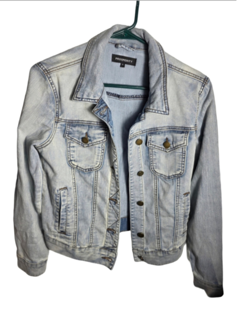 Women's Prosperity Denim Jean Jacket Size S Light Blue trendy fall 90's y2k